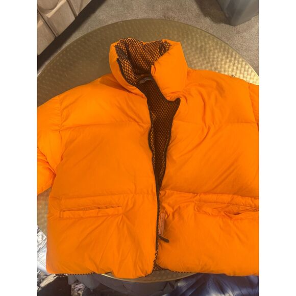Mens Connor McKnight Orange Reversible Down Puffer Jacket sz L - Picture 6 of 7